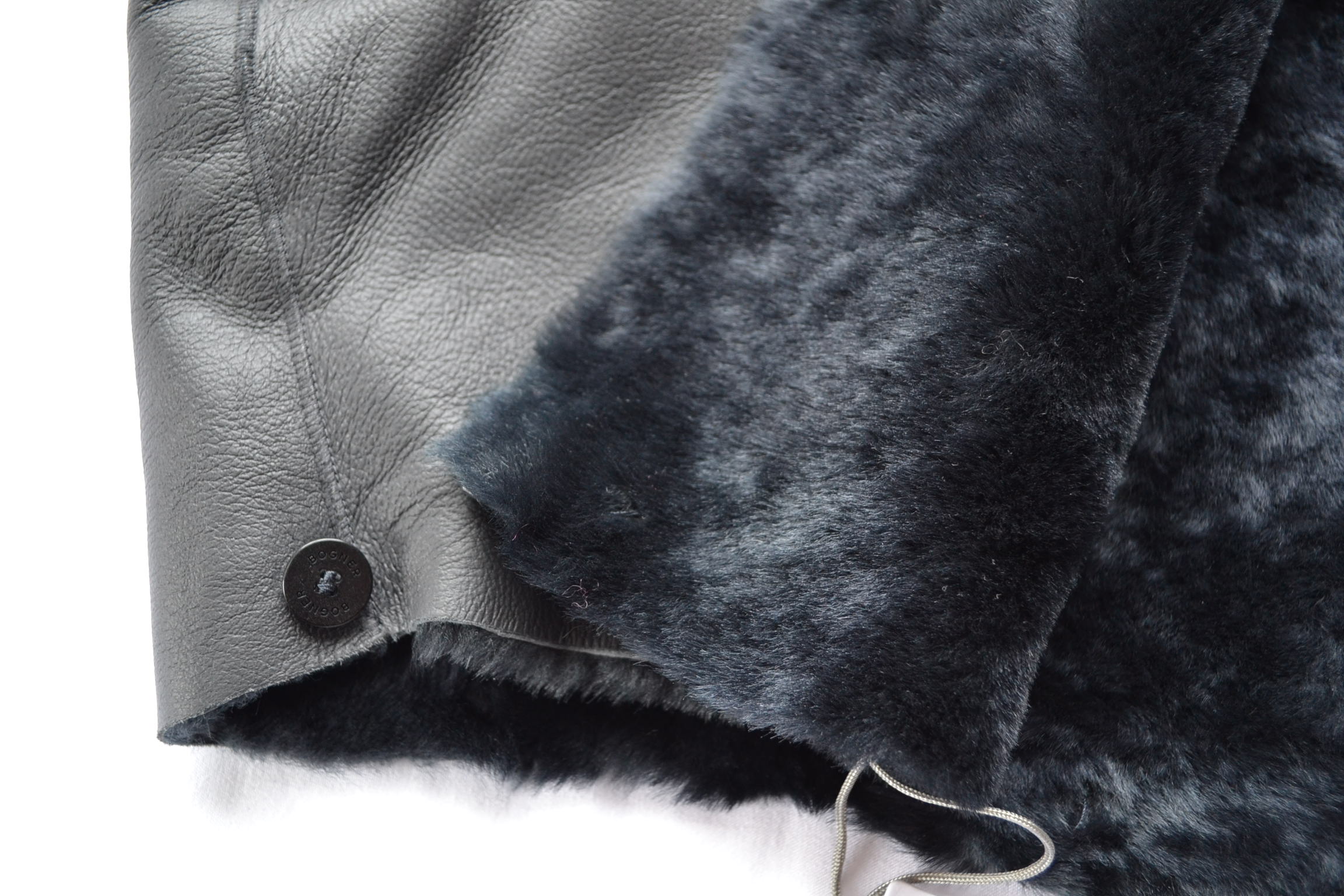 BOGNER FURAYA LAMMFELL LEDER KAPUZE ZUM ANKNÖPFEN für DAMEN JACKE FANJA JONNA ECHTFELL LAMMFELL 6 KNOPFE SCHWARZ NEU – Bild 3