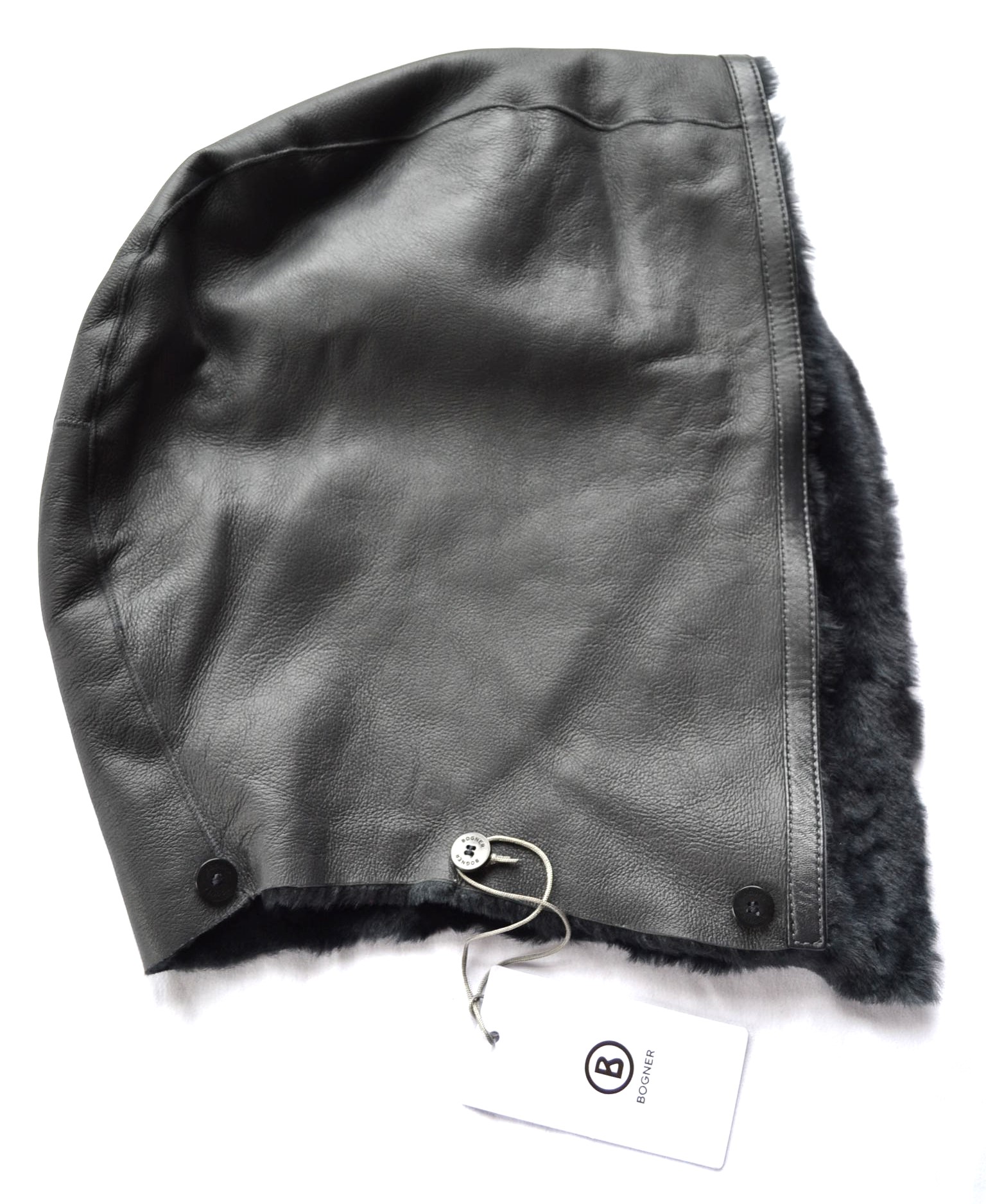 BOGNER FURAYA LAMMFELL LEDER KAPUZE ZUM ANKNÖPFEN für DAMEN JACKE FANJA JONNA ECHTFELL LAMMFELL 6 KNOPFE SCHWARZ NEU – Bild 5