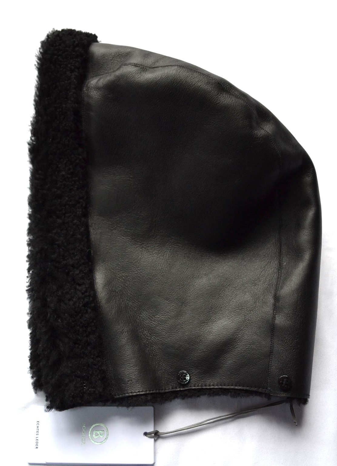 BOGNER FURAYA LAMMFELL LEDER KAPUZE ZUM ANKNÖPFEN für DAMEN JACKE FANJA JONNA ECHTFELL LAMMFELL 6 KNOPFE SCHWARZ NEU – Bild 4